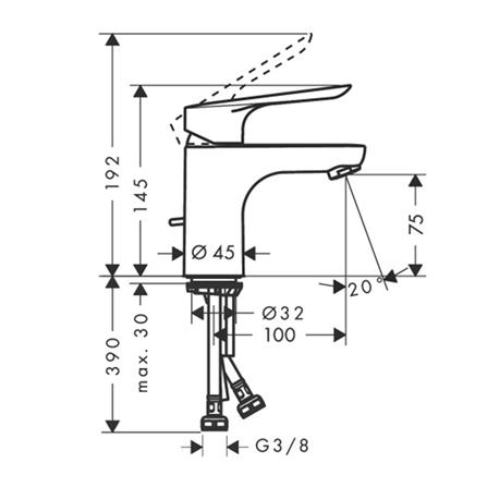 ก๊อกอ่างล้างหน้าผสม HANSGROHE HG71160000_1