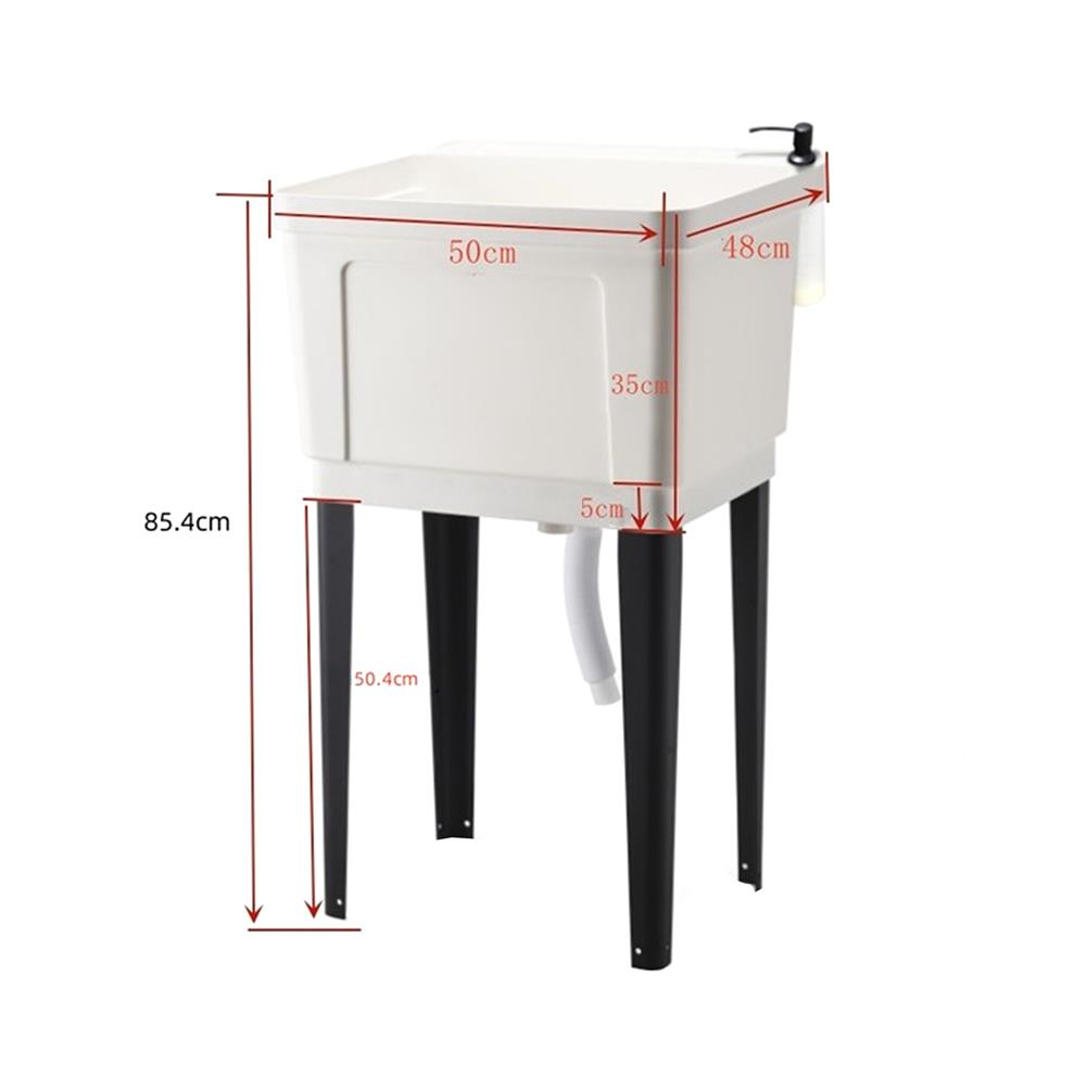 ซิงค์ขาตั้งพลาสติก 1 หลุม KUCINE INFO BB5048 สีขาว