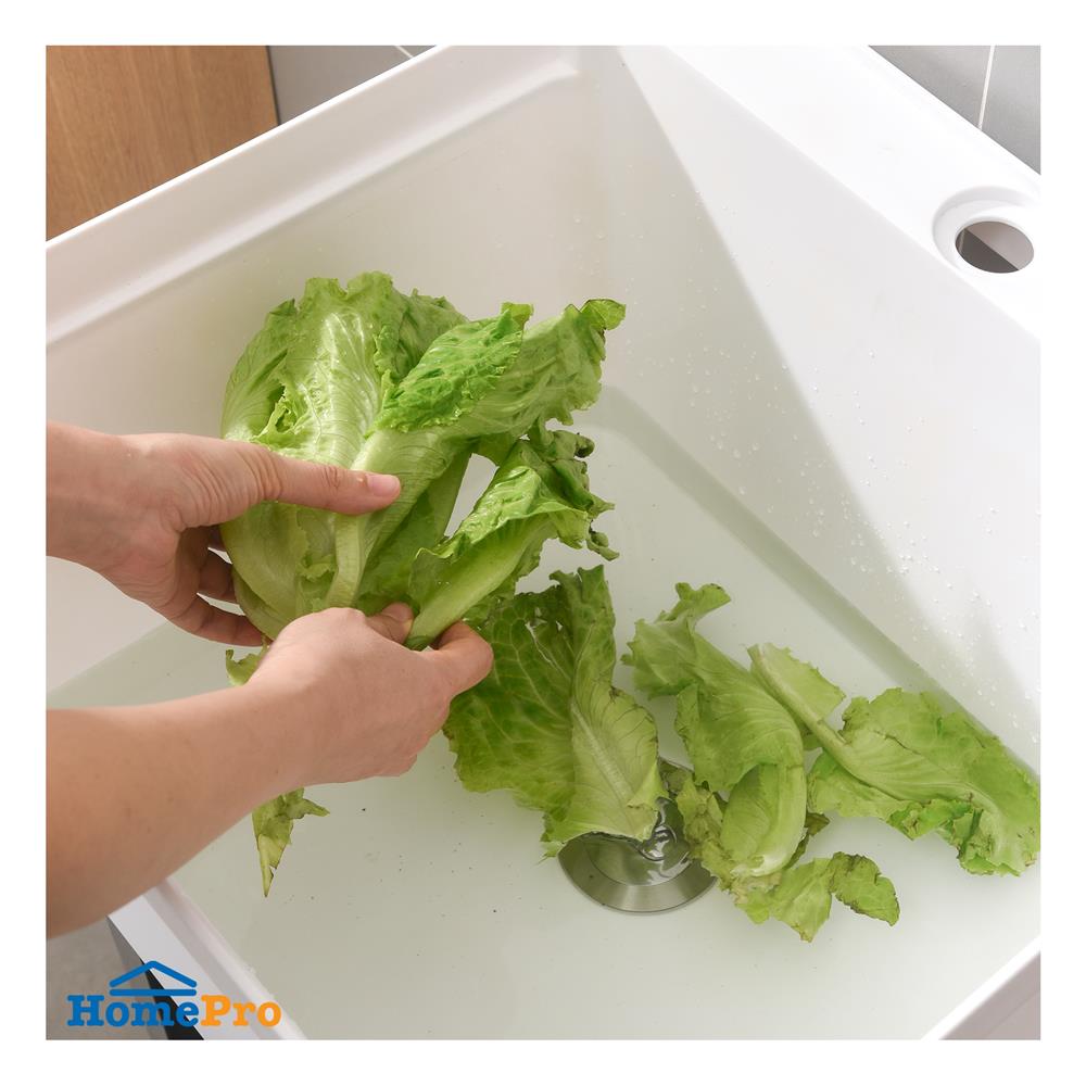 ซิงค์ขาตั้งพลาสติก 1 หลุม INFO BB5048 สีขาว