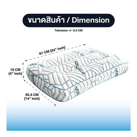 หมอนสุขภาพ ไมโครเจล SERA GRANDE COOL FEEL 14x24 นิ้ว สีขาว_6
