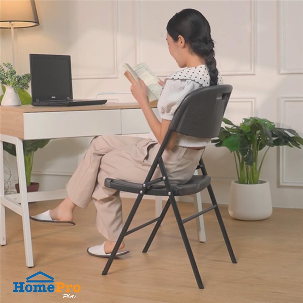 เก้าอี้พับ HDPE SPRING สีน้ำตาล