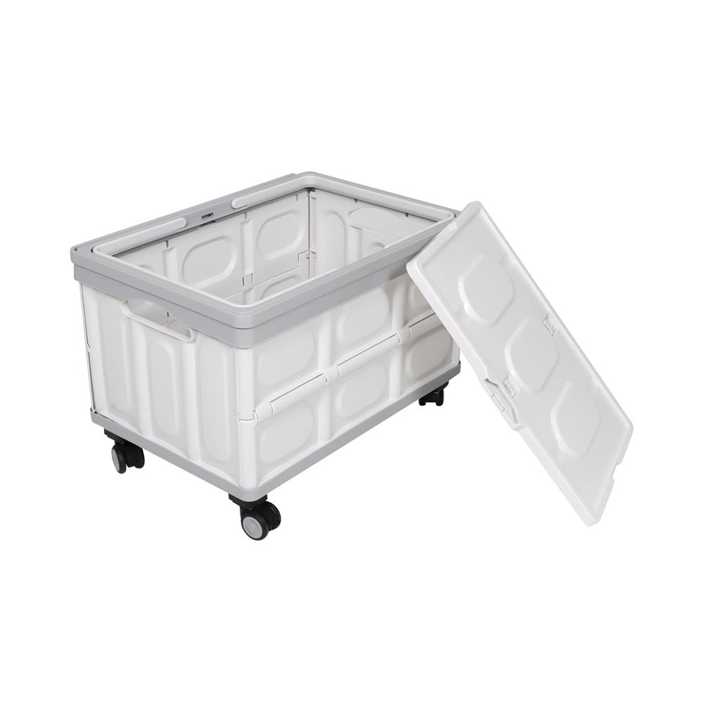 กล่องพับได้ มีล้อลาก STACKO GLAM 52X35.5X35.5 ซม. สีเทา