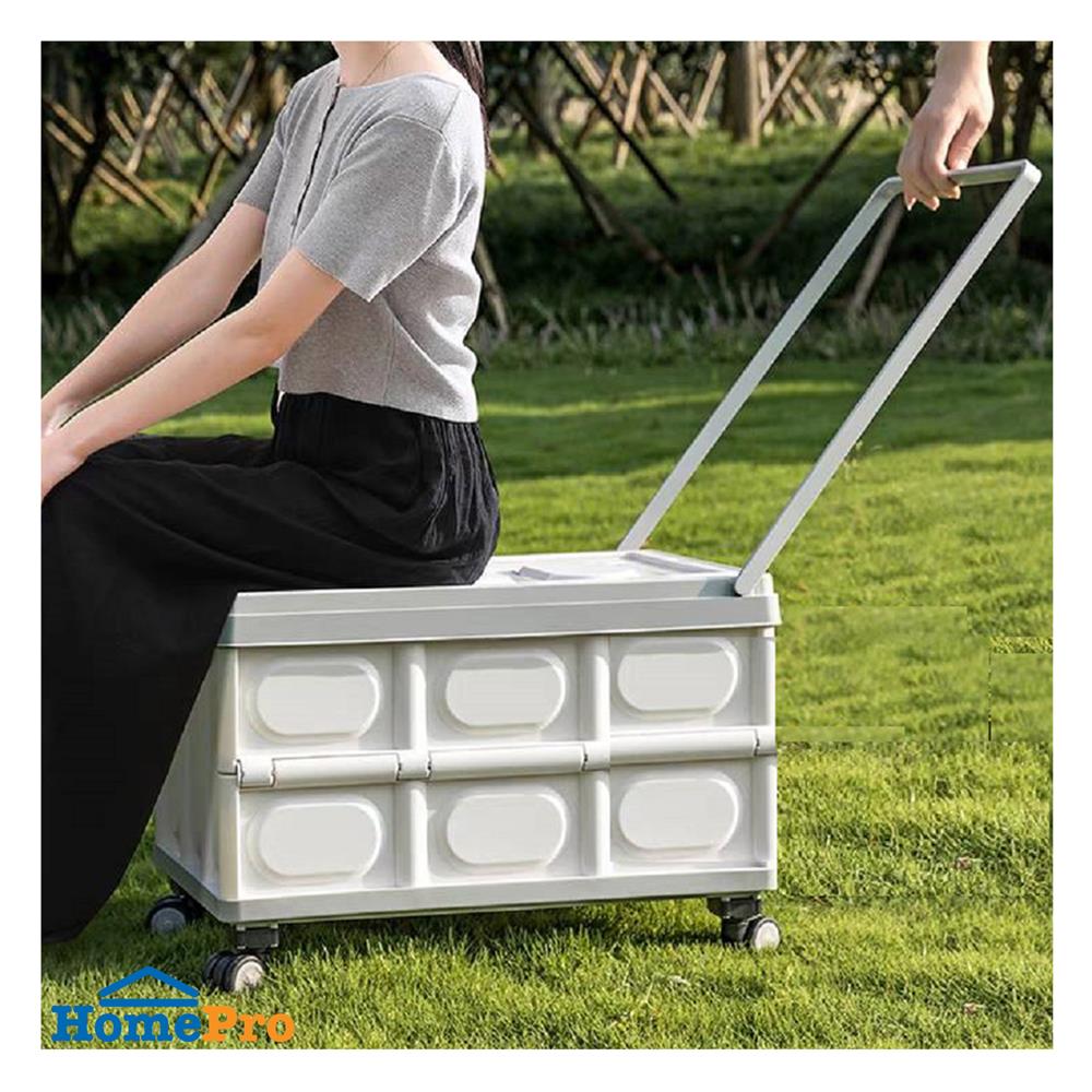 กล่องพับได้ มีล้อลาก STACKO GLAM 52X35.5X35.5 ซม. สีเทา