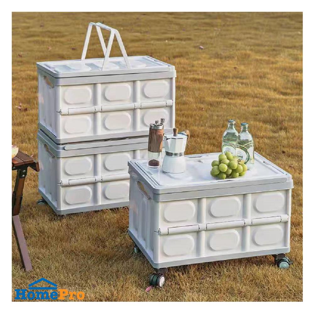 กล่องพับได้ มีล้อลาก STACKO GLAM 52X35.5X35.5 ซม. สีเทา