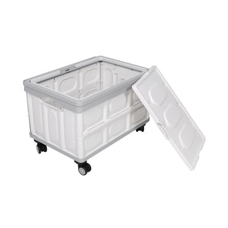 กล่องพับได้ มีล้อลาก STACKO GLAM 52X35.5X35.5 ซม. สีเทา_3