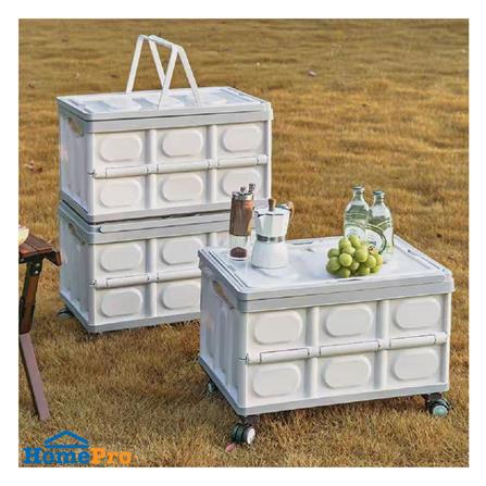 กล่องพับได้ มีล้อลาก STACKO GLAM 52X35.5X35.5 ซม. สีเทา_8