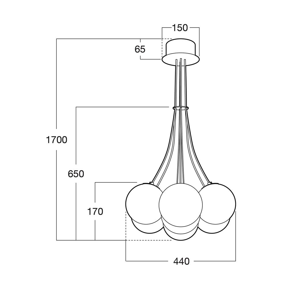 ไฟช่อ L&E 01-03138 สีทอง/ขาว 7 หัว
