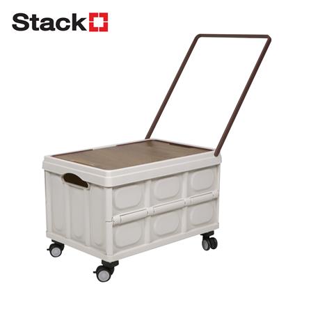 กล่องพับพร้อมท็อปไม้ มีล้อลาก STACKO GLAM 52X35.5X35.5 ซม. สีน้ำตาล_0