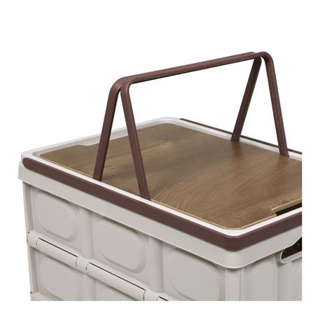 กล่องพับพร้อมท็อปไม้ มีล้อลาก STACKO GLAM 52X35.5X35.5 ซม. สีน้ำตาล_5