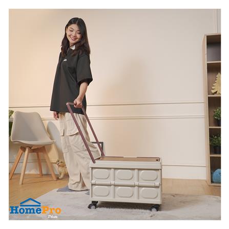 กล่องพับพร้อมท็อปไม้ มีล้อลาก STACKO GLAM 52X35.5X35.5 ซม. สีน้ำตาล_7