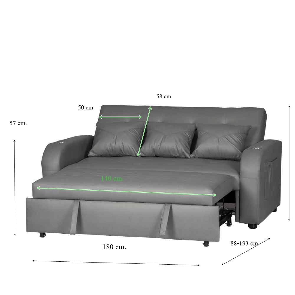 โซฟาเบด AS FURNITURE THANOS LGYU51 สีเทา