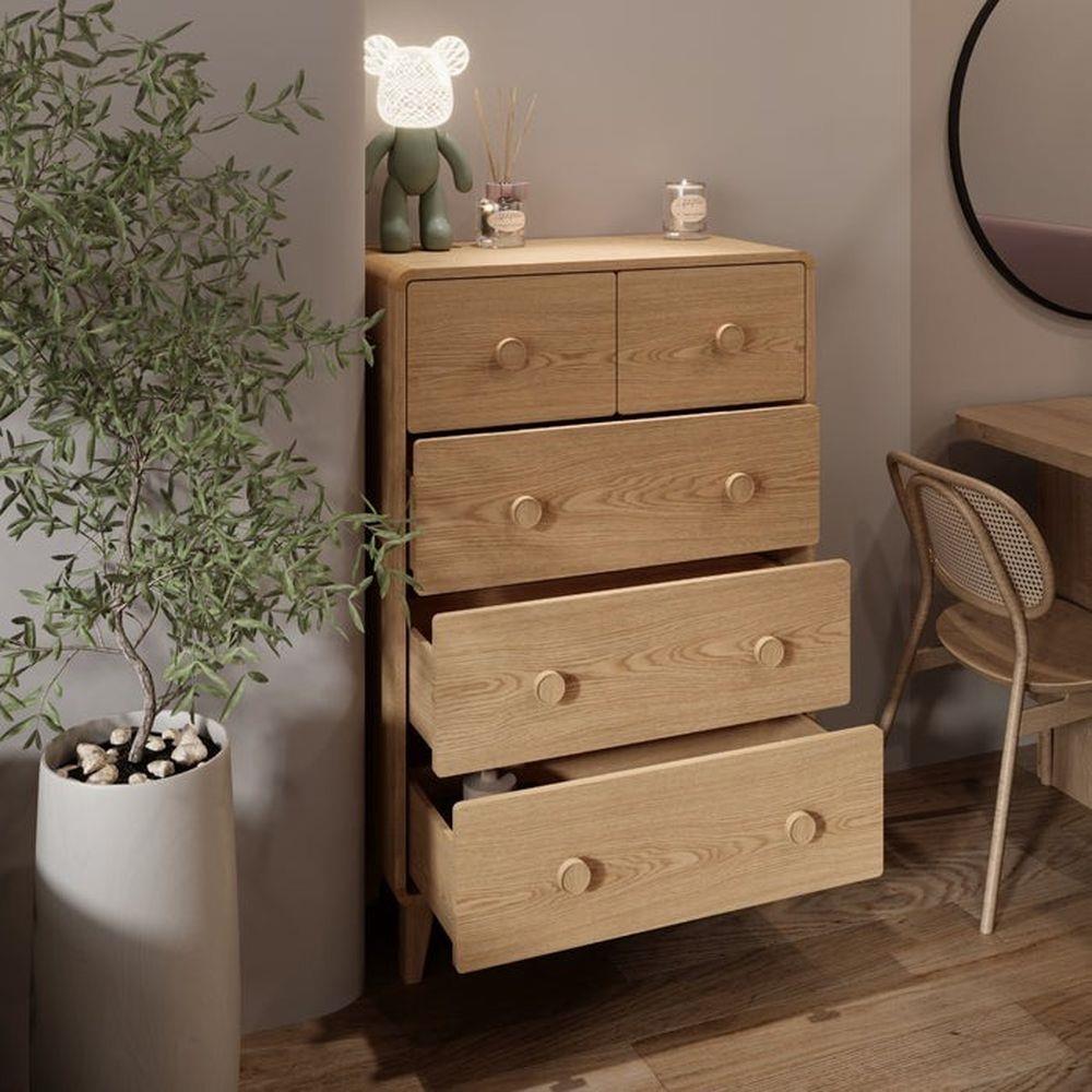 ตู้ลิ้นชัก 5 ลิ้นชัก SB FURNITURE HAGI 19218458 80 ซม. สีไม้อ่อน