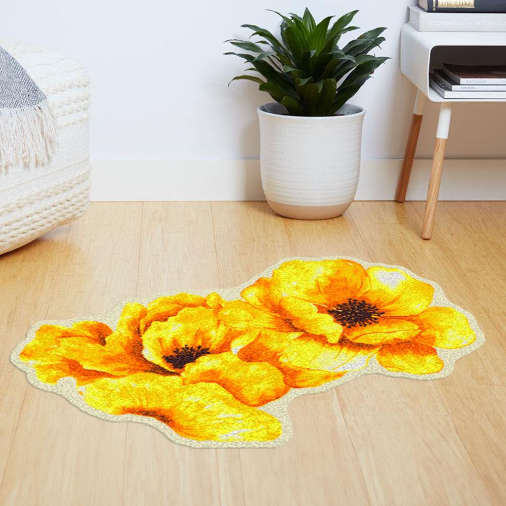 พรมเช็ดเท้าดักฝุ่น PRAW YELLOW BLOSSOM 75X100 ซม. สีเหลือง