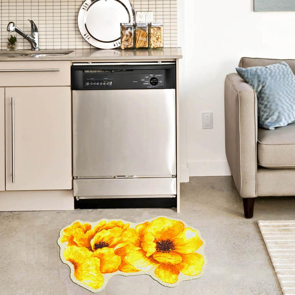 พรมเช็ดเท้าดักฝุ่น PRAW YELLOW BLOSSOM 75X100 ซม. สีเหลือง