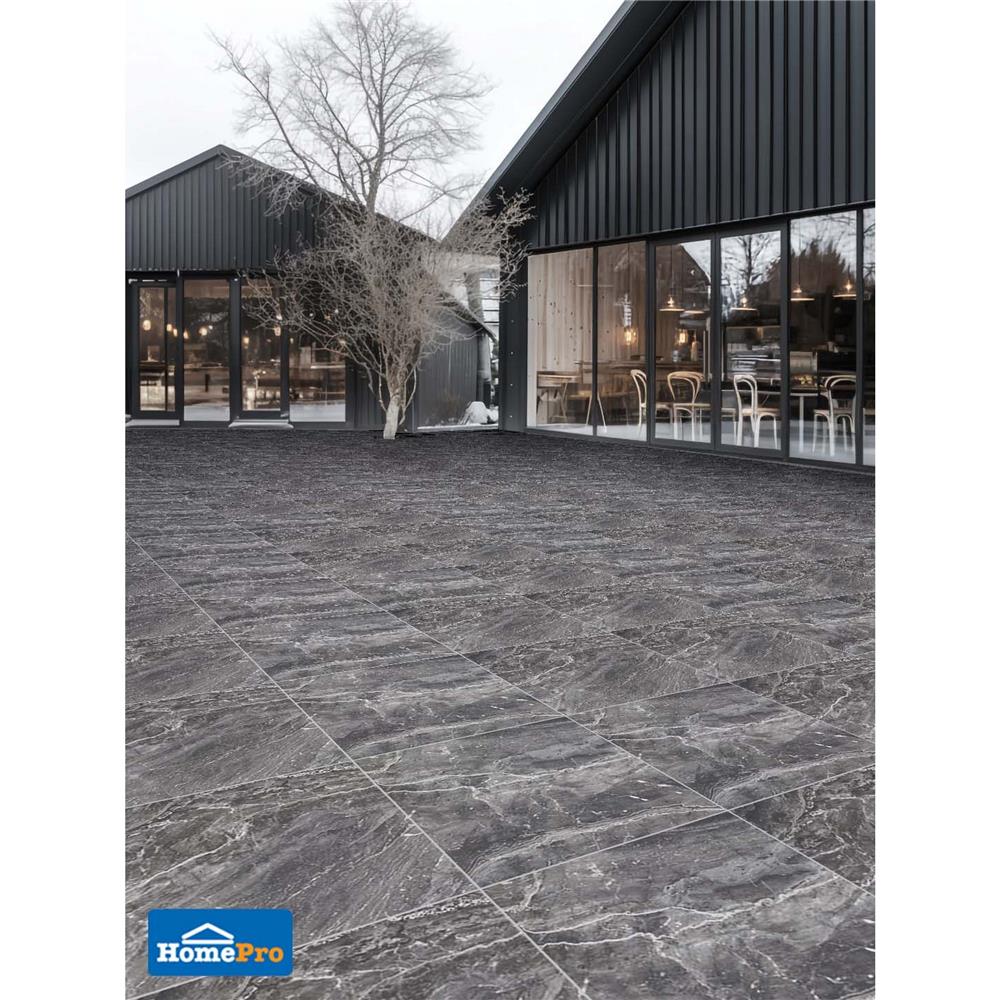 กระเบื้องพื้น 60x60 ซม. TARA วิลด้า ดำ PM 1.44 ตร.ม.