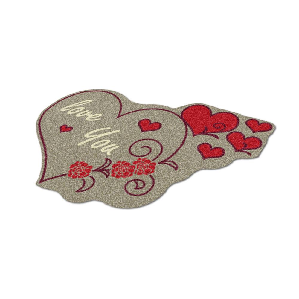 พรมเช็ดเท้าดักฝุ่น PRAW FOLK HEART-SH1 75X100 ซม. สีน้ำตาล