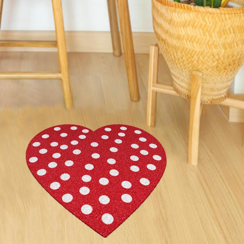 พรมเช็ดเท้าดักฝุ่น PRAW HEART-SH POLKA DOT RED 75X75 ซม. สีแดง