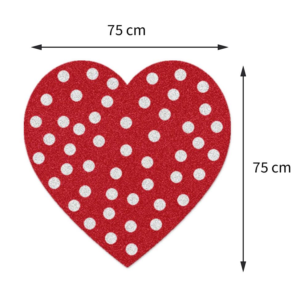 พรมเช็ดเท้าดักฝุ่น PRAW HEART-SH POLKA DOT RED 75X75 ซม. สีแดง