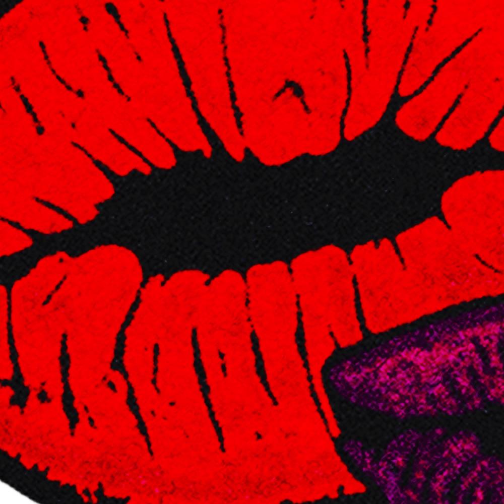 พรมเช็ดเท้าดักฝุ่น PRAW KISS ME 70X100 ซม. สีแดง