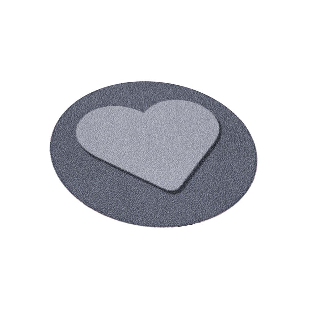 พรมเช็ดเท้าดักฝุ่น PRAW ROUND HEART GREY 75X75 ซม. สีเทา