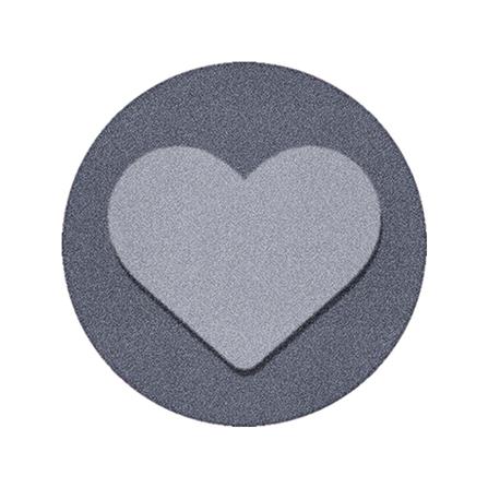 พรมเช็ดเท้าดักฝุ่น PRAW ROUND HEART GREY 75X75 ซม. สีเทา_0