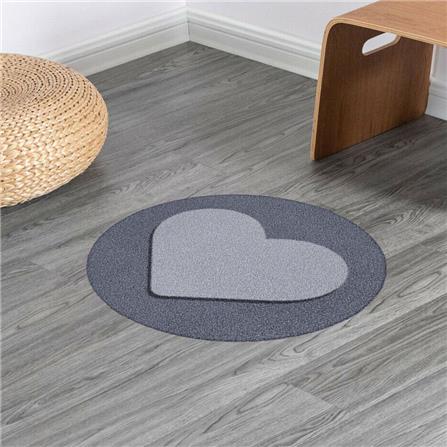 พรมเช็ดเท้าดักฝุ่น PRAW ROUND HEART GREY 75X75 ซม. สีเทา_5