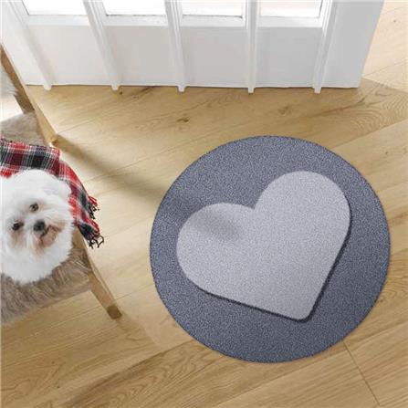 พรมเช็ดเท้าดักฝุ่น PRAW ROUND HEART GREY 75X75 ซม. สีเทา_6