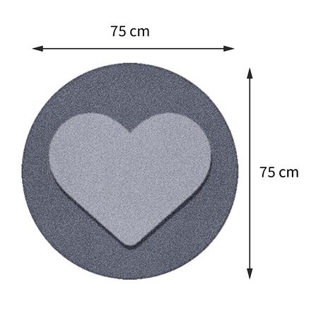 พรมเช็ดเท้าดักฝุ่น PRAW ROUND HEART GREY 75X75 ซม. สีเทา_7