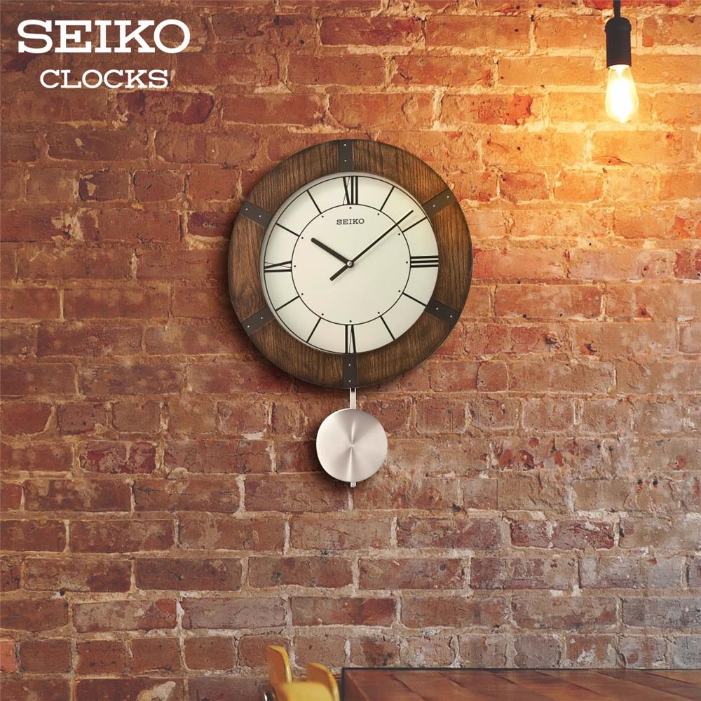 นาฬิกาแขวน SEIKO CLOCKS QXC241B 21.6X15.5 นิ้ว สีน้ำตาล