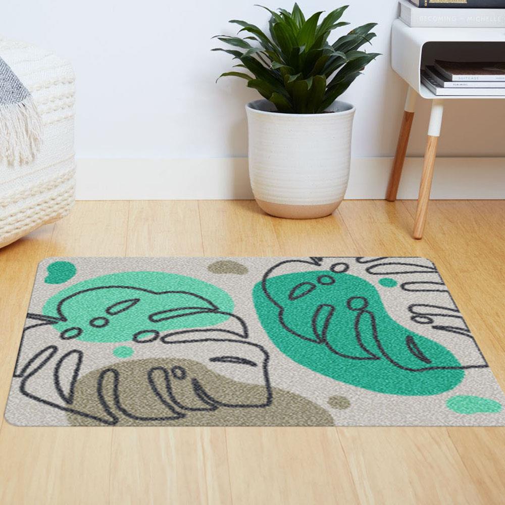 พรมเช็ดเท้าดักฝุ่น PRAW TROPICAL MONSTERA DE/PR238 50X75 ซม. สีเขียว