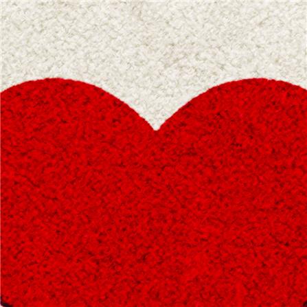 พรมเช็ดเท้าดักฝุ่น PRAW ROUND HEART RED 75X75 ซม. สีเบจ_1