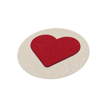 พรมเช็ดเท้าดักฝุ่น PRAW ROUND HEART RED 75X75 ซม. สีเบจ_3
