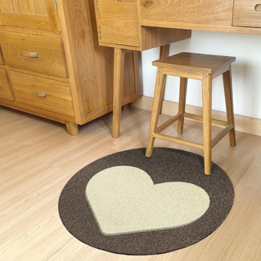 พรมเช็ดเท้าดักฝุ่น PRAW ROUND HEART BEIGE 75X75 ซม. สีเบจ