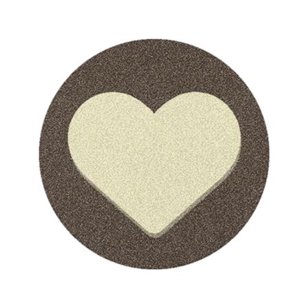 พรมเช็ดเท้าดักฝุ่น PRAW ROUND HEART BEIGE 75X75 ซม. สีเบจ_0