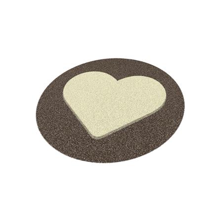 พรมเช็ดเท้าดักฝุ่น PRAW ROUND HEART BEIGE 75X75 ซม. สีเบจ_3