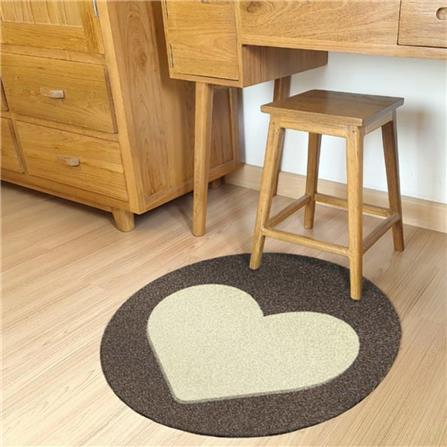พรมเช็ดเท้าดักฝุ่น PRAW ROUND HEART BEIGE 75X75 ซม. สีเบจ_5