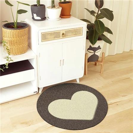 พรมเช็ดเท้าดักฝุ่น PRAW ROUND HEART BEIGE 75X75 ซม. สีเบจ_6