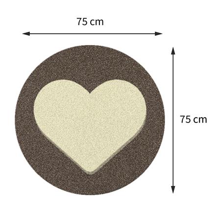 พรมเช็ดเท้าดักฝุ่น PRAW ROUND HEART BEIGE 75X75 ซม. สีเบจ_7