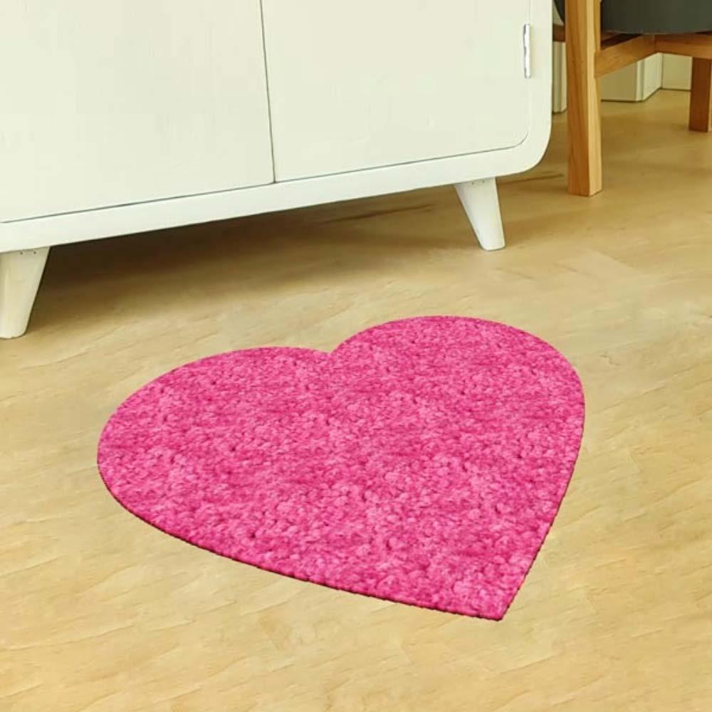 พรมเช็ดเท้าดักฝุ่น PRAW HEART-SH ROSE PINK 75X75 ซม. สีชมพู