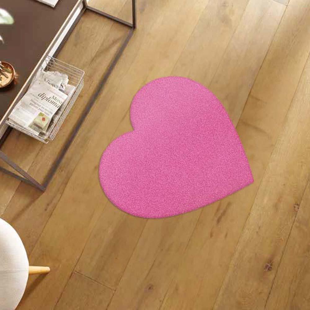 พรมเช็ดเท้าดักฝุ่น PRAW HEART-SH ROSE PINK 75X75 ซม. สีชมพู