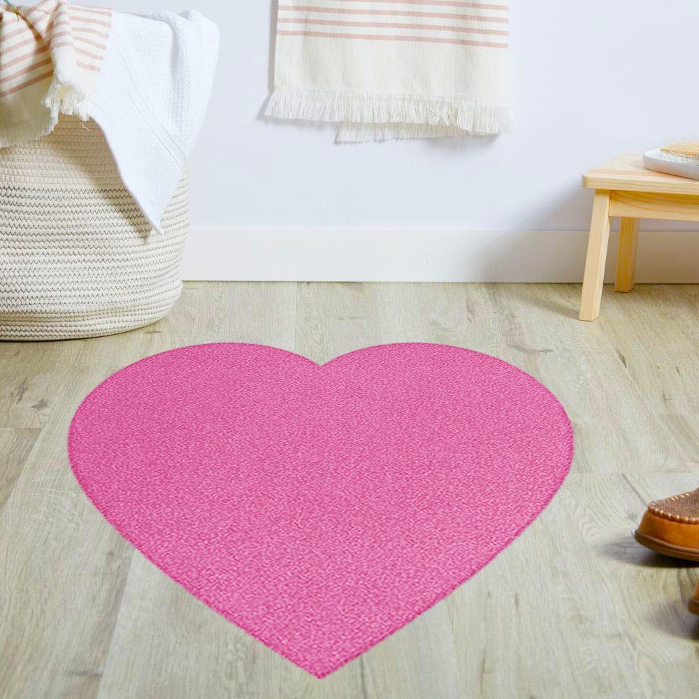 พรมเช็ดเท้าดักฝุ่น PRAW HEART-SH ROSE PINK 75X75 ซม. สีชมพู