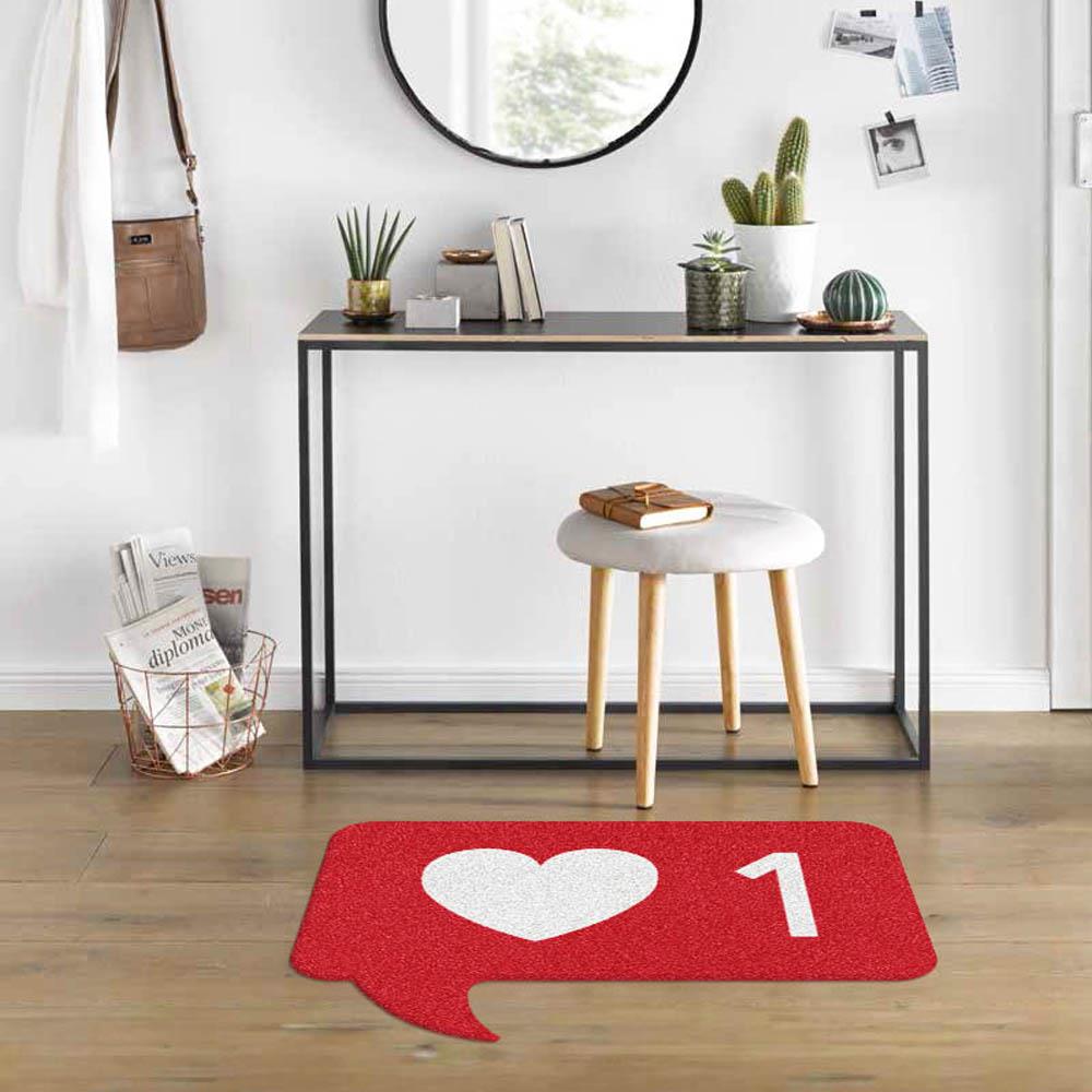 พรมเช็ดเท้าดักฝุ่น PRAW HEART CALLOUT-SH2 75X100 ซม. สีแดง
