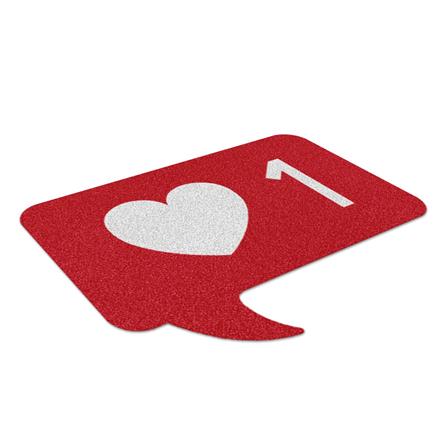 พรมเช็ดเท้าดักฝุ่น PRAW HEART CALLOUT-SH2 75X100 ซม. สีแดง_2