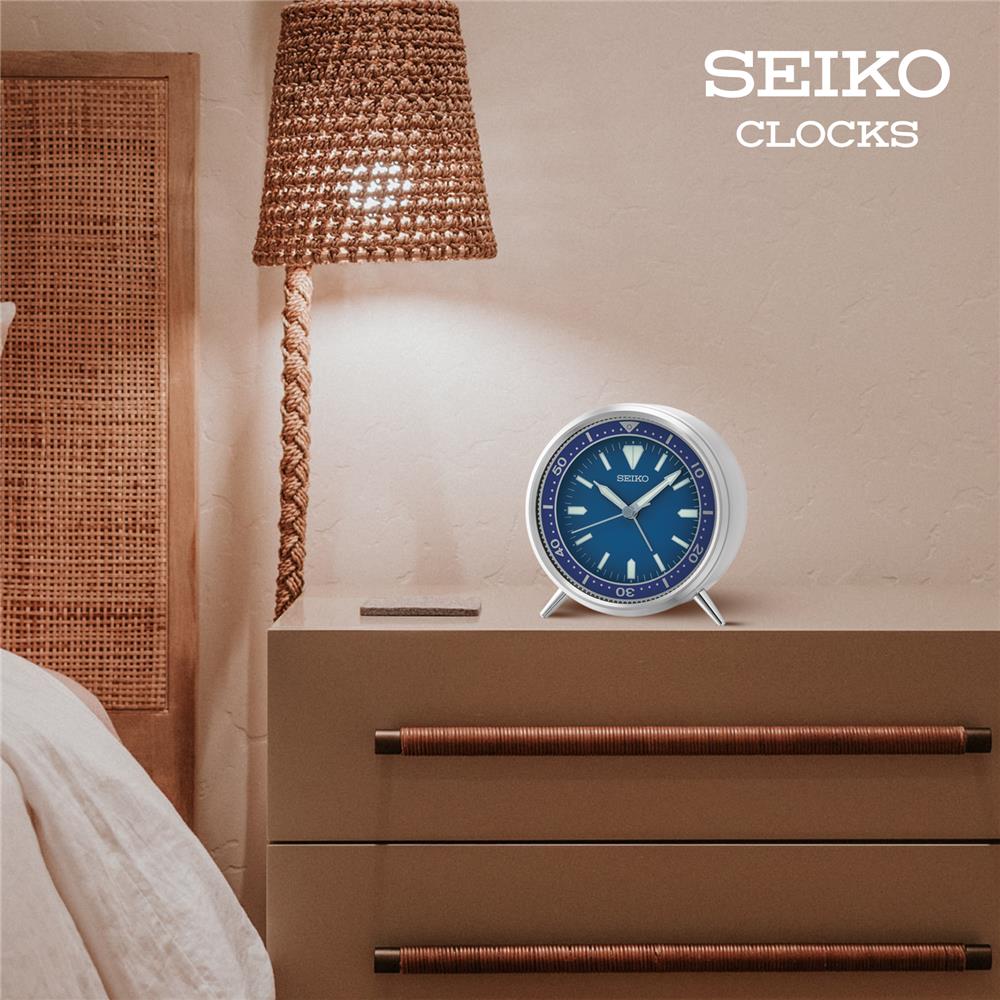 นาฬิกาตั้งโต๊ะ SEIKO CLOCKS QXE065L 4.3X3.9 นิ้ว สีเงิน
