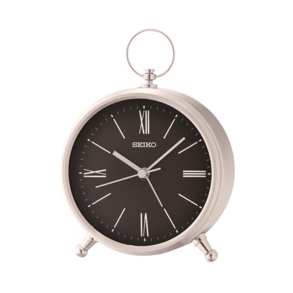นาฬิกาตั้งโต๊ะ SEIKO CLOCKS QXE063A 4.6X3.9 นิ้ว สีเงิน