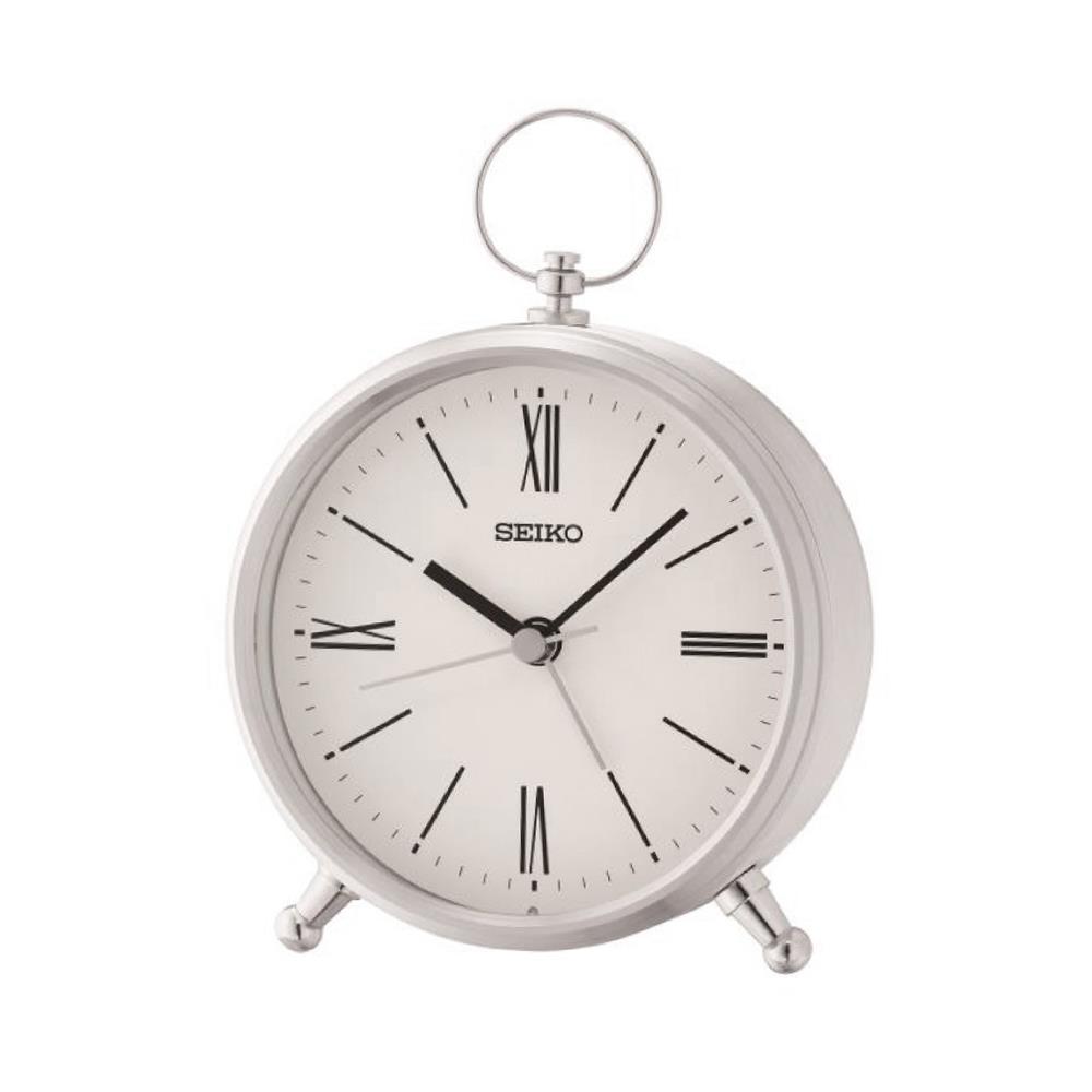 นาฬิกาตั้งโต๊ะ SEIKO CLOCKS QXE063S 4.6X3.9 นิ้ว สีเงิน