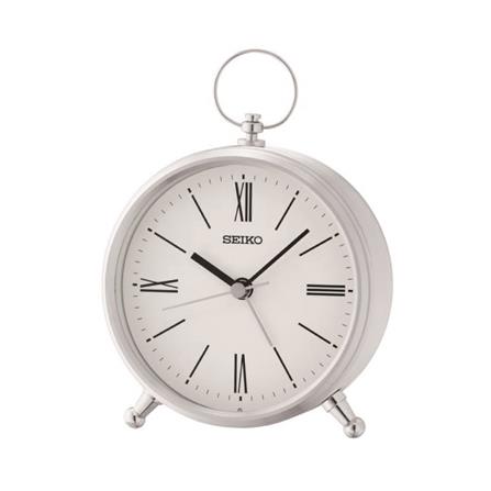 นาฬิกาตั้งโต๊ะ SEIKO CLOCKS QXE063S 4.6X3.9 นิ้ว สีเงิน_0