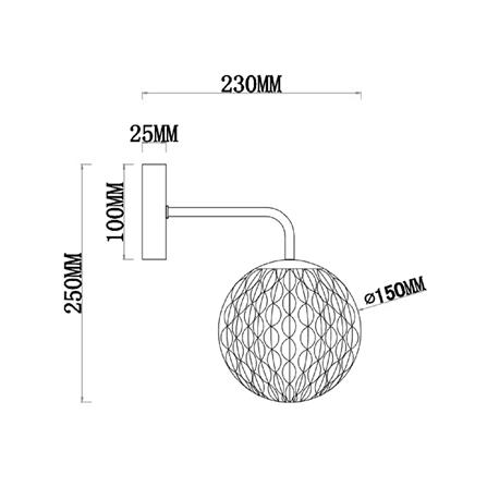 ไฟกิ่งภายใน CARINI W2461050 สีใส/ทอง 1 หัว_7