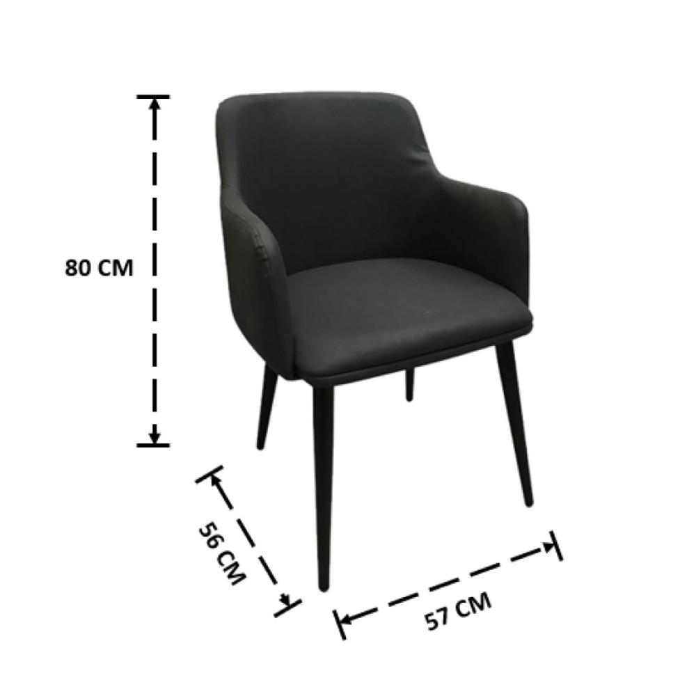 เก้าอี้ห้องอาหาร FURINTREND SEN6 BLACK FABRIC สีดำ