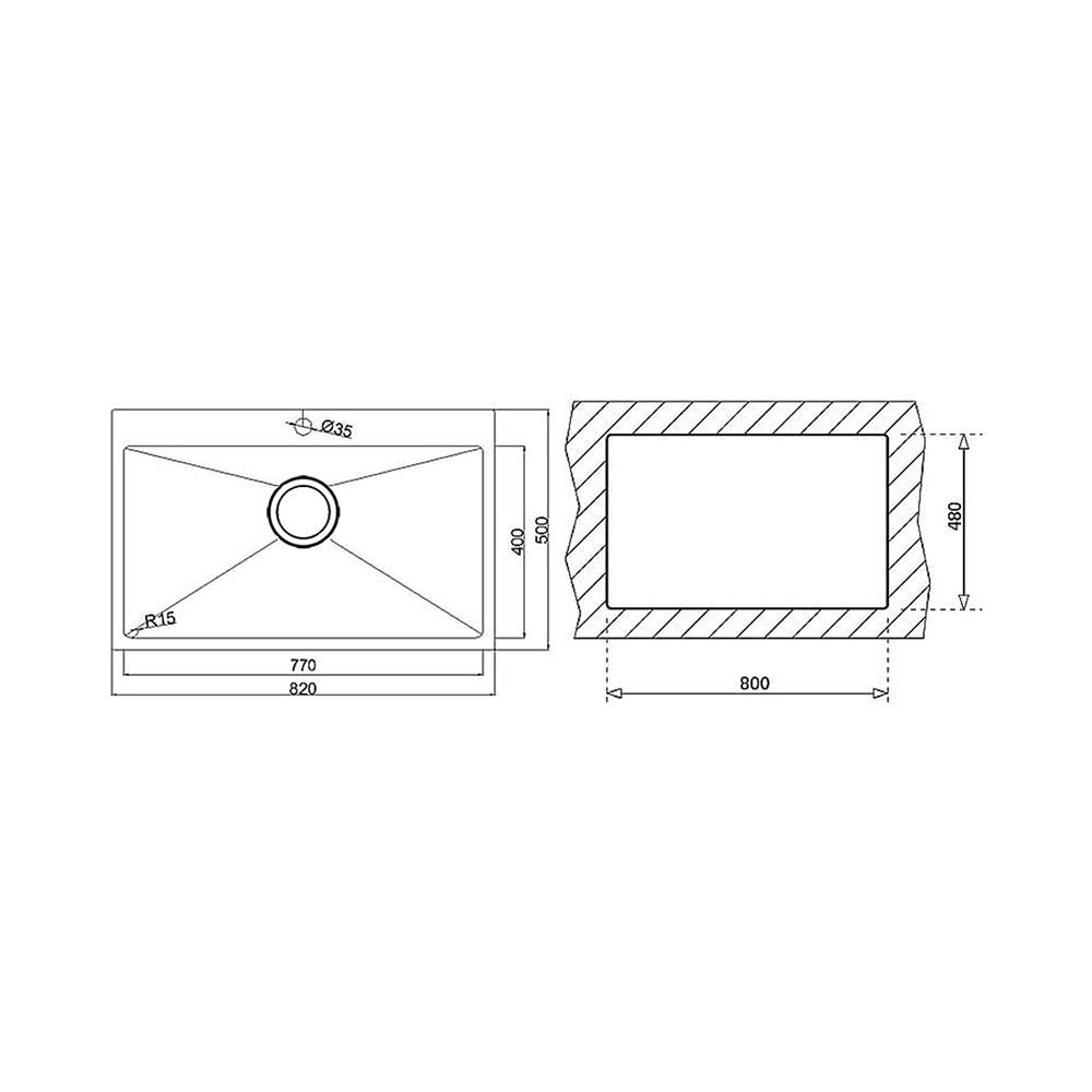 ซิงค์ฝัง 1 หลุม TEKA TQ82 1B PVD BLACK สีดำ